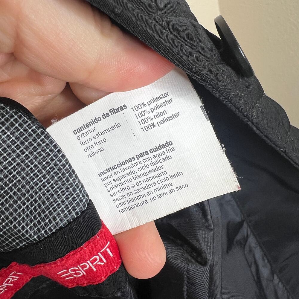 ESPRIT Black Quilted Jacket Large - Picture 8 of 14